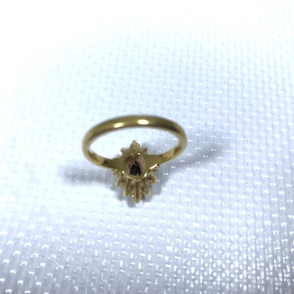 Vintage 18K GE Diamond and Ruby Cocktail Ring Women  Sz 7 - Picture 6 of 7
